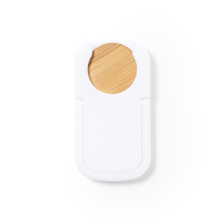 Support smartphone personnalisé pratique pas cher Farty Matières : bambou Couleurs : blanc