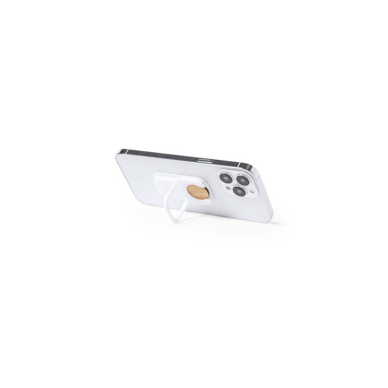 Support smartphone personnalisé pratique pas cher Farty Matières : bambou Couleurs : blanc livraison express 24h 48h