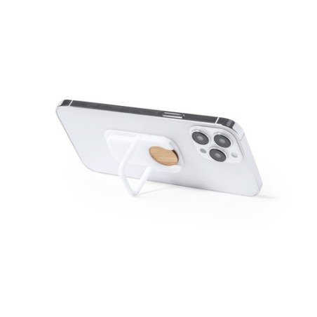Support smartphone personnalisé pratique pas cher Farty Matières : bambou Couleurs : blanc livraison express 24h 48h
