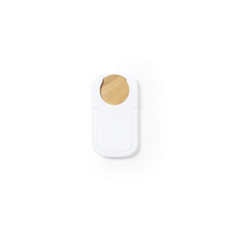 Support smartphone personnalisé pratique pas cher Farty Matières : bambou Couleurs : blanc cadeau collaborateur premium