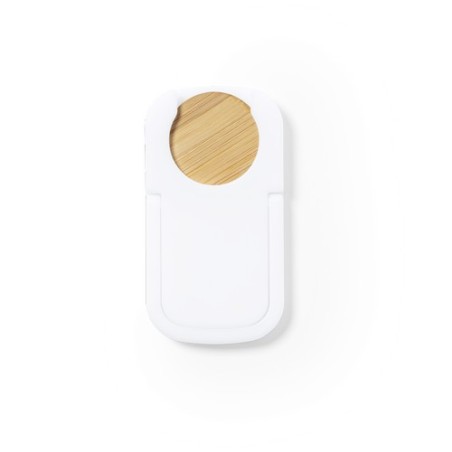 Support smartphone personnalisé pratique pas cher Farty Matières : bambou Couleurs : blanc cadeau collaborateur premium