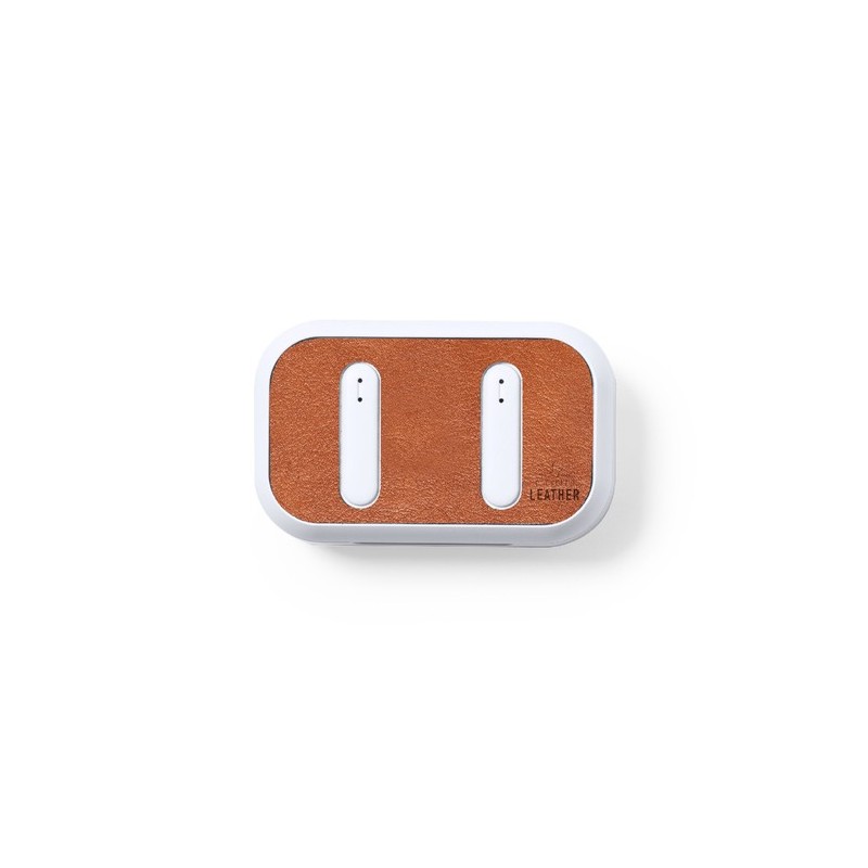 Écouteurs Bluetooth Éco-responsables Personnalisés Élégants Shizar RCS Matières : cuir recyclé Couleurs : marron