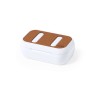 Écouteurs Bluetooth Éco-responsables Personnalisés Élégants Shizar RCS Matières : cuir recyclé Couleurs : marron accessoire évén