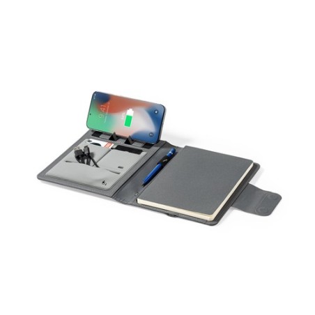 Bloc Notes Multifonction Personnalisé avec Chargeur Inclus - Dambier Matières : PET recyclé Couleurs : gris cadeau entreprise pa