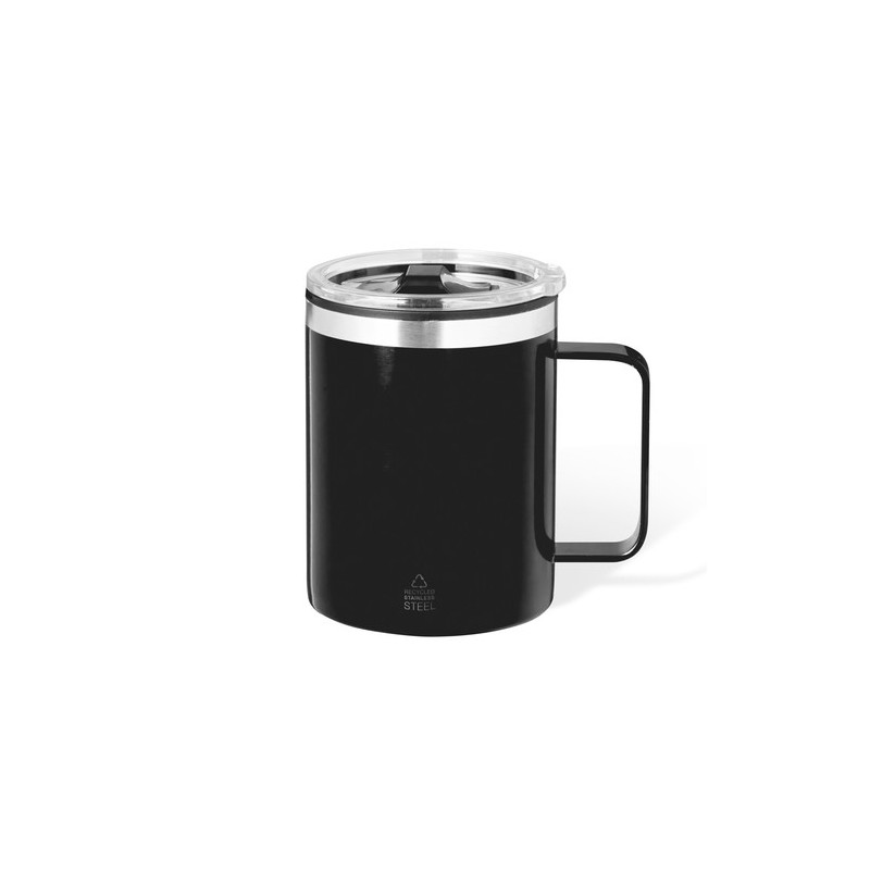 Tasse Thermique Éco-responsable et Pratique Suprax Personnalisée Matières : polypropylène (PP) Couleurs : noir