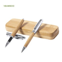 Stylo et Roller Éco-responsables Personnalisés Pas Cher - Set Notium Matières : bambou