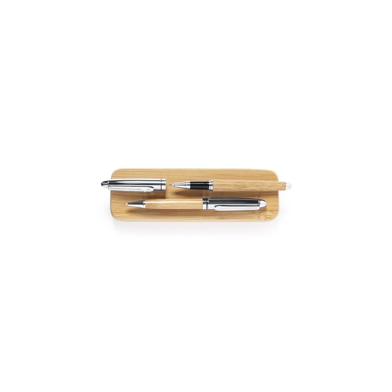 Stylo et Roller Éco-responsables Personnalisés Pas Cher - Set Notium Matières : bambou impression haute définition