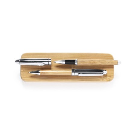 Stylo et Roller Éco-responsables Personnalisés Pas Cher - Set Notium Matières : bambou impression haute définition