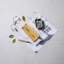 Stylo et Roller Éco-responsables Personnalisés Pas Cher - Set Notium Matières : bambou livraison express 24h 48h
