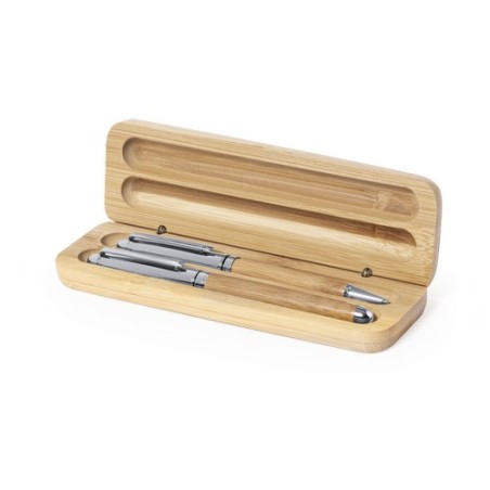 Stylo et Roller Éco-responsables Personnalisés Pas Cher - Set Notium Matières : bambou goodies publicitaire durable
