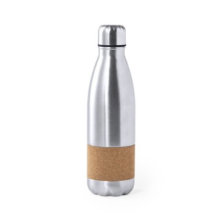 Gourde Éco-responsable Personnalisable Sereok Matières : liège Couleurs : argenté cadeau entreprise pas cher