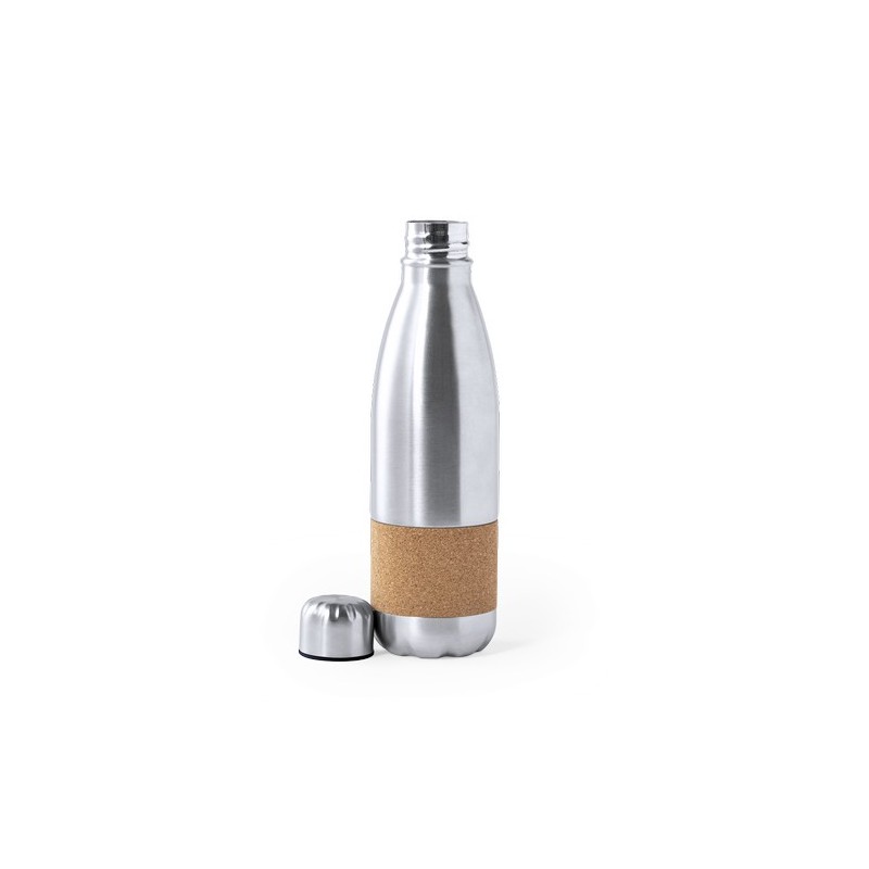 Gourde Éco-responsable Personnalisable Sereok Matières : liège Couleurs : argenté livraison express 24h 48h