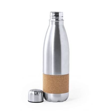 Gourde Éco-responsable Personnalisable Sereok Matières : liège Couleurs : argenté livraison express 24h 48h