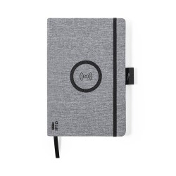 Bloc Notes Éco-responsable et Pratique Personnalisé Chargeur Bein Matières : PET recyclé Couleurs : gris