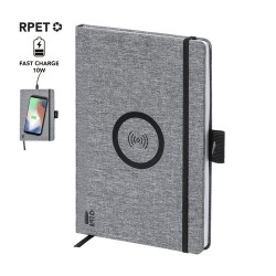 Bloc Notes Éco-responsable et Pratique Personnalisé Chargeur Bein Matières : PET recyclé Couleurs : gris 2
