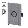 Bloc Notes Éco-responsable et Pratique Personnalisé Chargeur Bein Matières : PET recyclé Couleurs : gris personnalisable avec vo