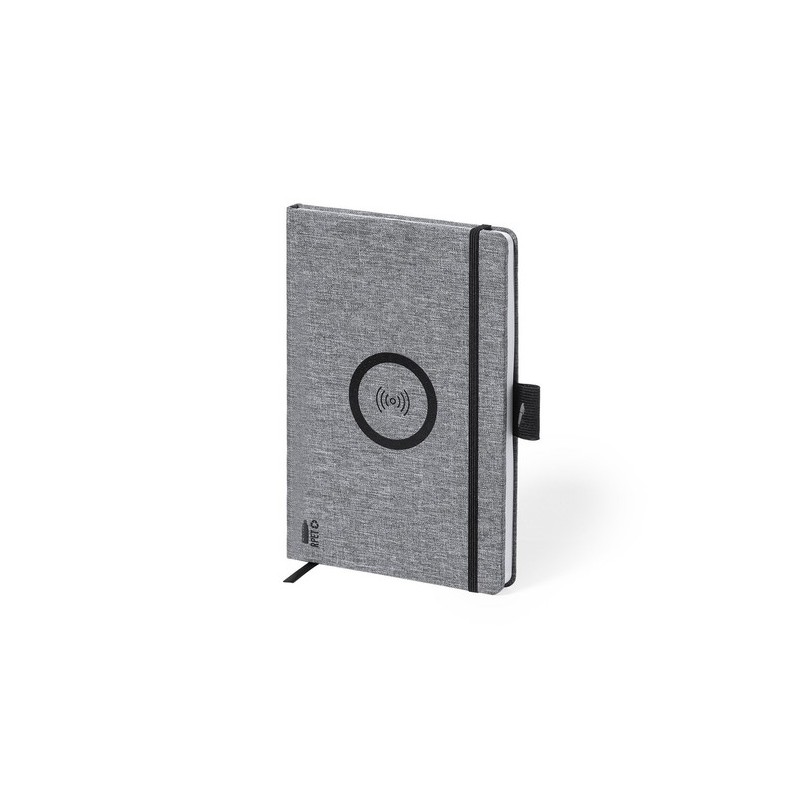 Bloc Notes Éco-responsable et Pratique Personnalisé Chargeur Bein Matières : PET recyclé Couleurs : gris cadeau entreprise pas c