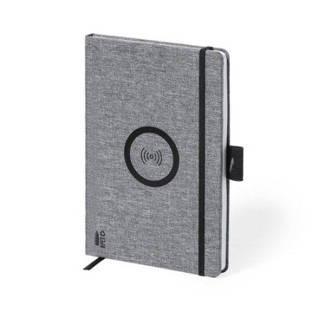 Bloc Notes Éco-responsable et Pratique Personnalisé Chargeur Bein Matières : PET recyclé Couleurs : gris cadeau entreprise pas c