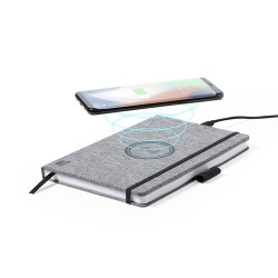 Bloc Notes Éco-responsable et Pratique Personnalisé Chargeur Bein Matières : PET recyclé Couleurs : gris goodies publicitaire év