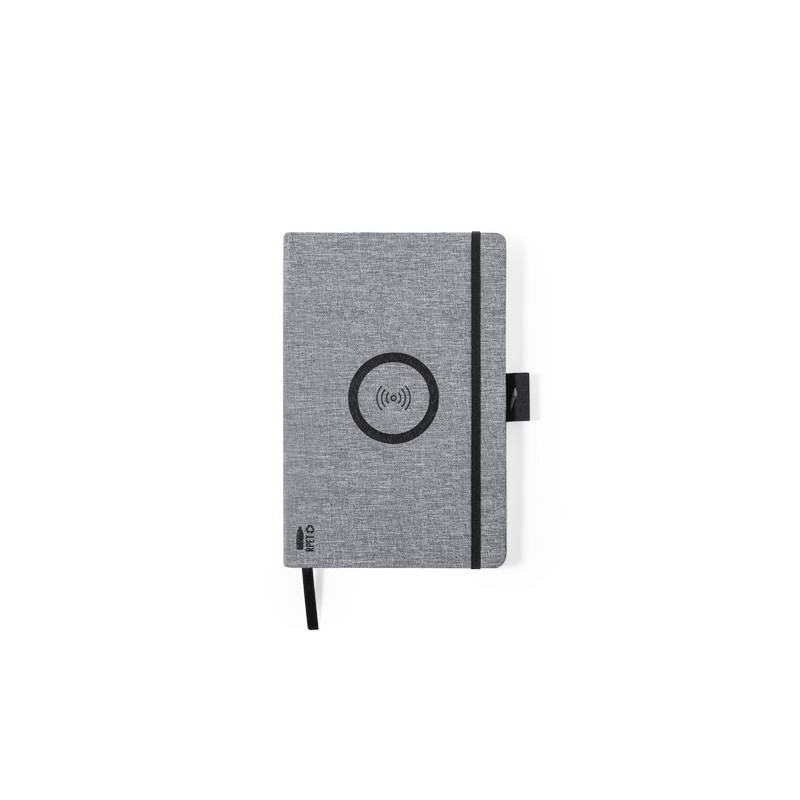Bloc Notes Éco-responsable et Pratique Personnalisé Chargeur Bein Matières : PET recyclé Couleurs : gris objet promotionnel éco-