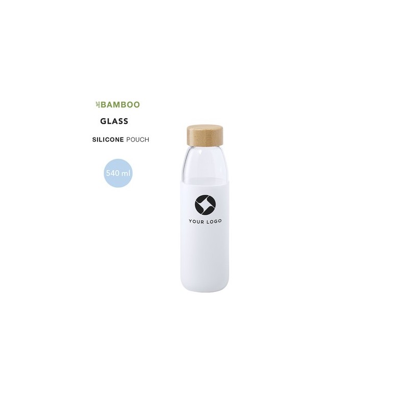 Gourde Éco-responsable Personnalisable Teltox Matières : bambou Couleurs : blanc goodies publicitaire événementiel
