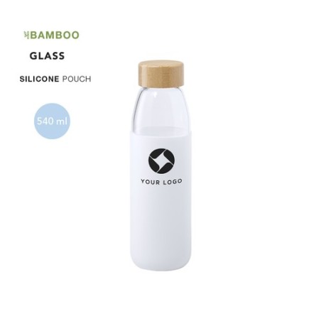 Gourde Éco-responsable Personnalisable Teltox Matières : bambou Couleurs : blanc goodies publicitaire événementiel