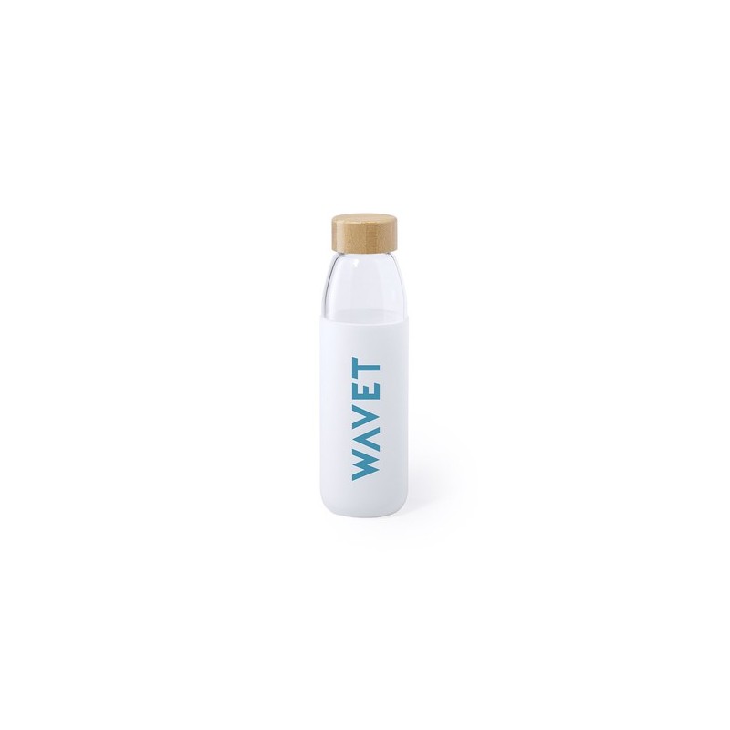 Gourde Éco-responsable Personnalisable Teltox Matières : bambou Couleurs : blanc marquage laser ultra précis
