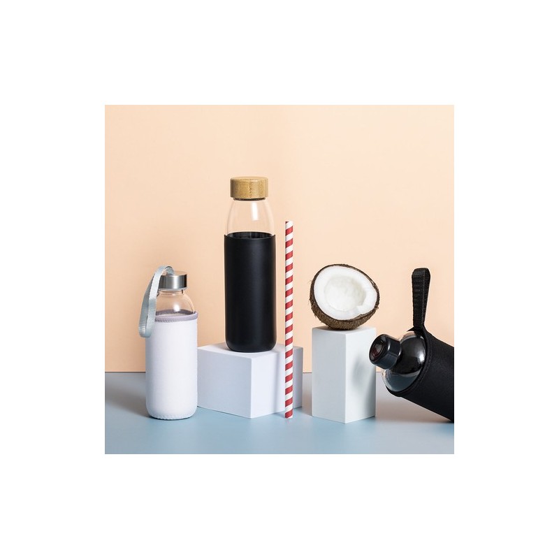 Gourde Éco-responsable Personnalisable Teltox Matières : bambou Couleurs : blanc goodies personnalisé en stock