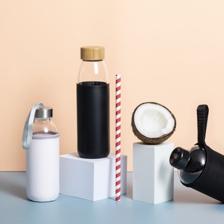 Gourde Éco-responsable Personnalisable Teltox Matières : bambou Couleurs : blanc goodies personnalisé en stock