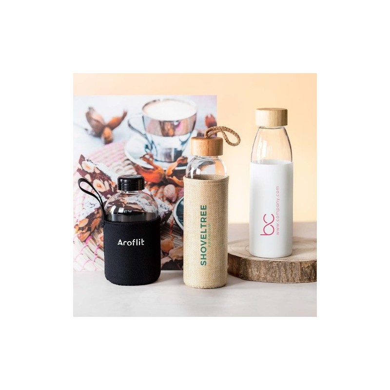 Gourde Éco-responsable Personnalisable Teltox Matières : bambou Couleurs : blanc objet promo petit budget