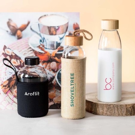 Gourde Éco-responsable Personnalisable Teltox Matières : bambou Couleurs : blanc objet promo petit budget