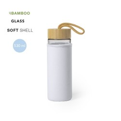 Gourde Éco-Responsable Personnalisable Lurok Matières : bambou Couleurs : blanc 2