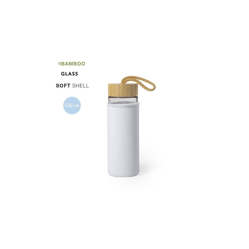 Gourde Éco-Responsable Personnalisable Lurok Matières : bambou Couleurs : blanc personnalisable avec votre logo