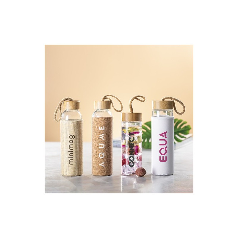 Gourde Éco-Responsable Personnalisable Lurok Matières : bambou Couleurs : blanc goodies publicitaire événementiel