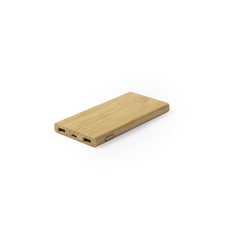 Power Bank Éco-responsable Sans Fil Personnalisé Pas Cher - Kalery Matières : bambou personnalisable avec votre logo
