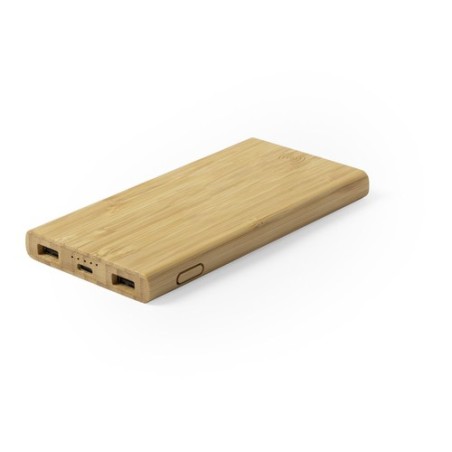 Power Bank Éco-responsable Sans Fil Personnalisé Pas Cher - Kalery Matières : bambou personnalisable avec votre logo