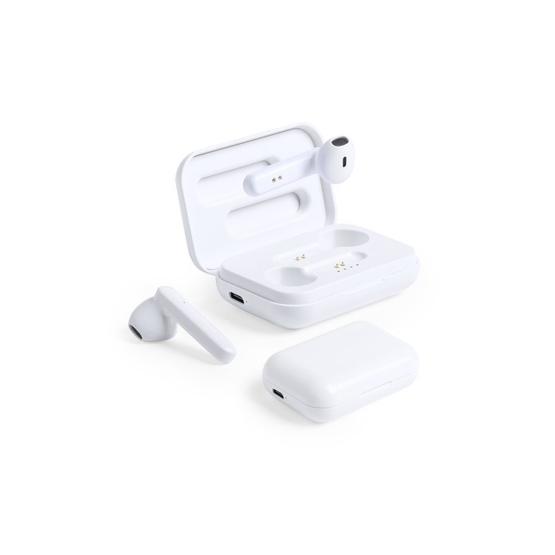 Écouteurs Bluetooth Intra-Muraux Personnalisés Éco-responsables Protex à Prix Abordable Couleurs : blanc personnalisable avec vo