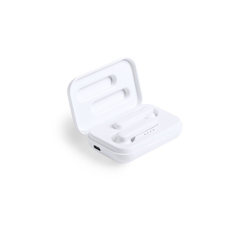 Écouteurs Bluetooth Intra-Muraux Personnalisés Éco-responsables Protex à Prix Abordable Couleurs : blanc impression haute défini