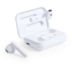Écouteurs Bluetooth Intra-Muraux Personnalisés Éco-responsables Protex à Prix Abordable Couleurs : blanc objet promotionnel éco-