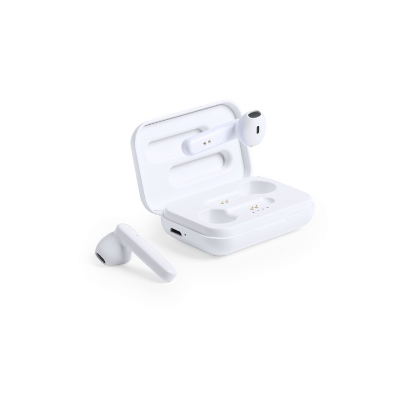 Écouteurs Bluetooth Intra-Muraux Personnalisés Éco-responsables Protex à Prix Abordable Couleurs : blanc objet promotionnel éco-