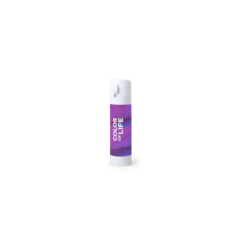 Bouteille Isotherme Personnalisée Cadeau d'Entreprise Alirox Matières : acier inoxydable Couleurs : blanc goodies publicitaire é