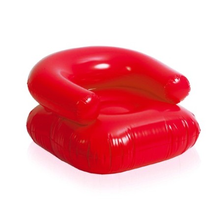Fauteuil Gonflable Personnalisé Confort à la Plage - Reset Matières : PVC Couleurs : rouge cadeau entreprise pas cher