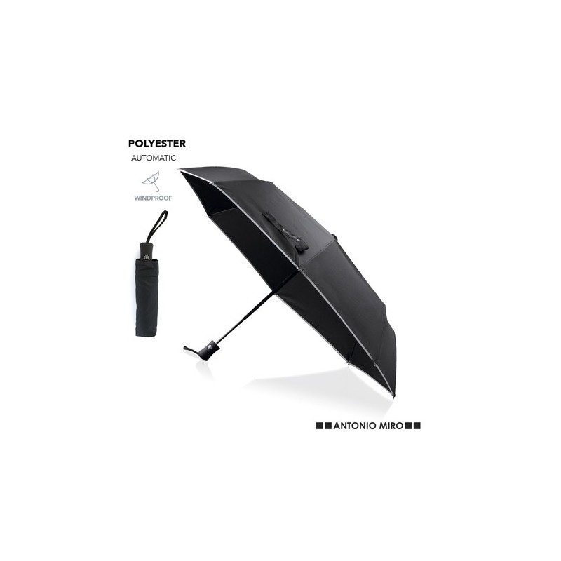 Parapluie Personnalisé Pratique Élégant pas cher Telfox Matières : pongée Couleurs : noir personnalisable avec votre logo