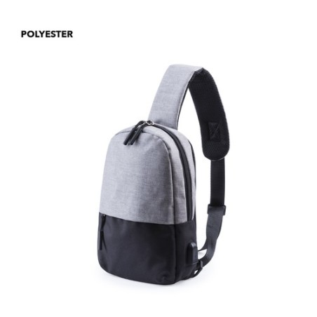 Bandoulière Pratique Personnalisée Sac à Dos USB Versox Matières : polyester Couleurs : gris personnalisable avec votre logo