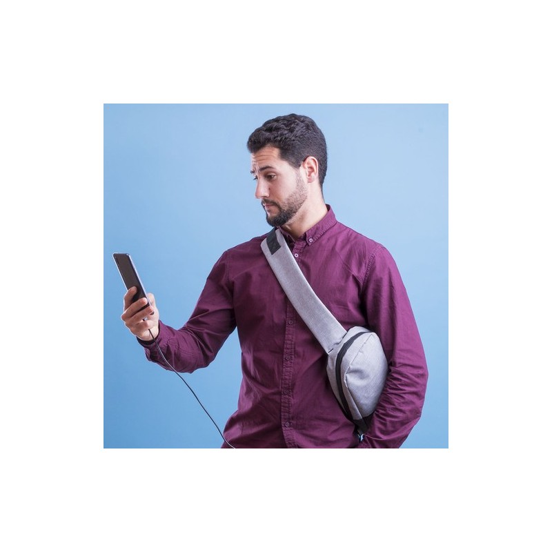 Bandoulière Pratique Personnalisée Sac à Dos USB Versox Matières : polyester Couleurs : gris livraison express 24h 48h