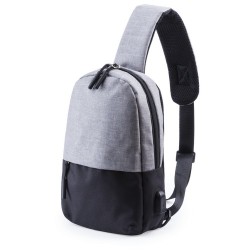 Bandoulière Pratique Personnalisée Sac à Dos USB Versox Matières : polyester Couleurs : gris objet promotionnel éco-responsable