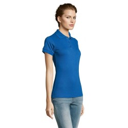 Polo polycoton personnalisé pour femme - PRIME Matières : PET Taille textile : L Couleurs : bleu royal impression haute définiti