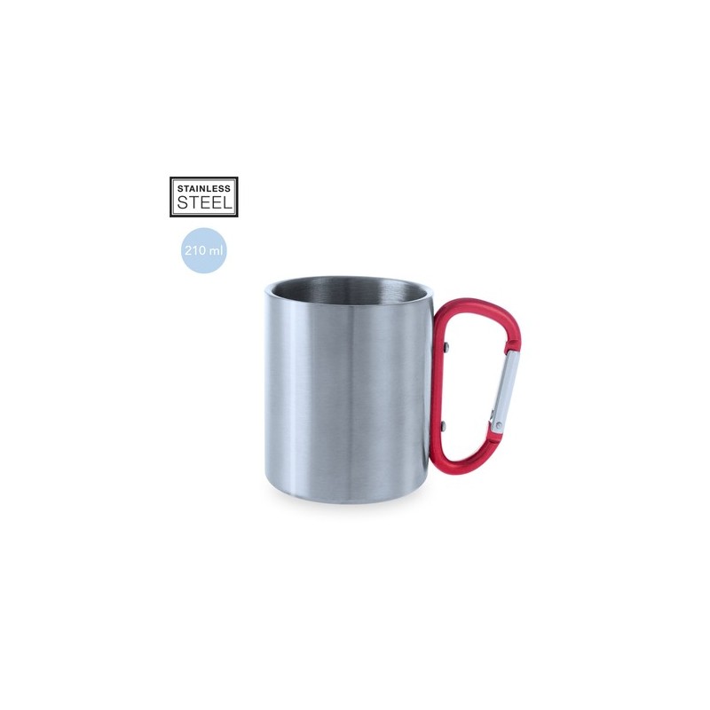Mug personnalisé en acier inoxydable Bastic - Goodies Matières : acier inoxydable Couleurs : rouge livraison express 24h 48h