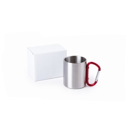 Mug personnalisé en acier inoxydable Bastic - Goodies Matières : acier inoxydable Couleurs : rouge goodies publicitaire événemen