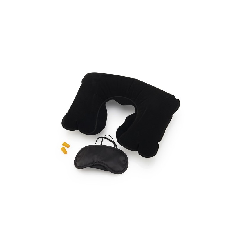 Set Voyage Personnalisé Pas Cher - Plonet Matières : microfibre Couleurs : noir impression haute définition